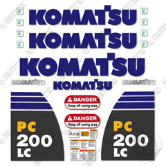 Fits Komatsu PC200LC-8 Decal Kit Excavator