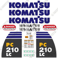 Fits Komatsu PC210LC-8 Decal Kit Excavator