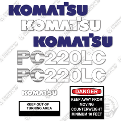 Fits Komatsu PC220LC-5 Decal Kit Excavator