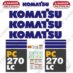 Fits Komatsu PC270LC-7 Decal Kit Excavator
