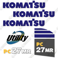 Fits Komatsu PC27MR-1 Decal Kit Mini Excavator Decals