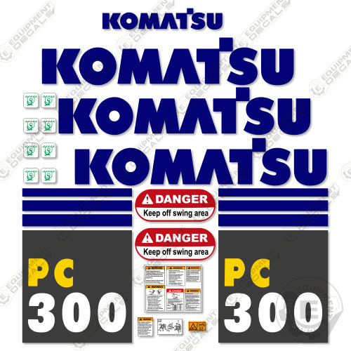 Fits Komatsu PC300-7 Decal Kit Excavator