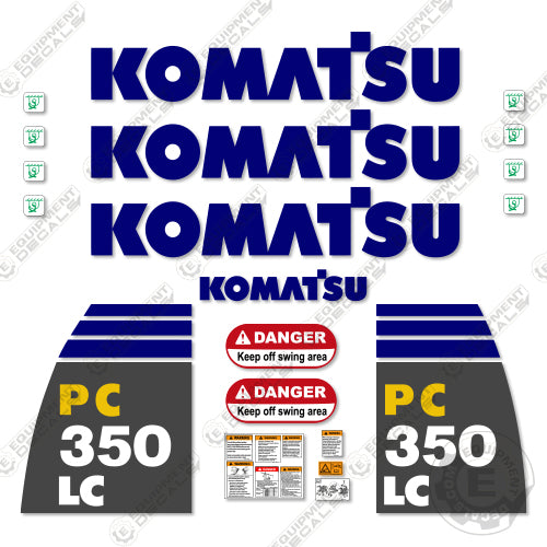 Fits Komatsu PC350LC-8 Decal Kit Excavator