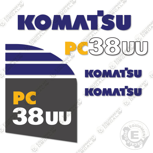 Fits Komatsu PC38UU-5 Decal Kit Mini Excavator