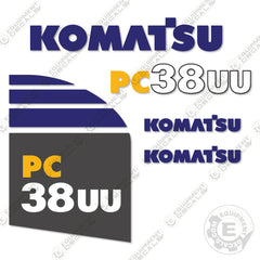 Fits Komatsu PC38UU-5 Decal Kit Mini Excavator