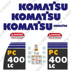 Fits Komatsu PC400LC-8 Decal Kit Excavator