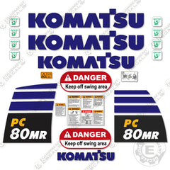 Fits Komatsu PC80MR-5 Decal Kit Excavator