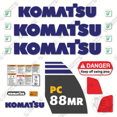 Fits Komatsu PC88MR-8 Decal Kit Utility Vehicle