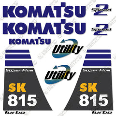 Fits Komatsu SK815 Decal Kit Turbo Skid Steer