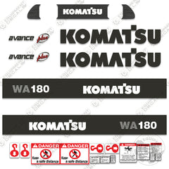 Fits Komatsu WA180-3 Decal Set Wheel Loader