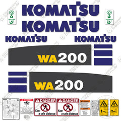 Fits Komatsu WA200-6 Decal Kit Wheel Loader