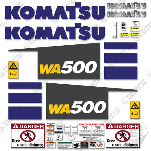Fits Komatsu WA500-8 Decal Kit Wheel Loader