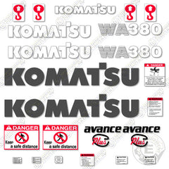 Fits Komatsu WA 380-3 Wheel Loader Decal Kit