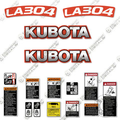 Fits Kubota LA304 Decal Kit Tractor Front End Loader Attachment