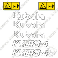 Fits Kubota KX018-4 Decal Kit Mini Excavator (No Warnings)