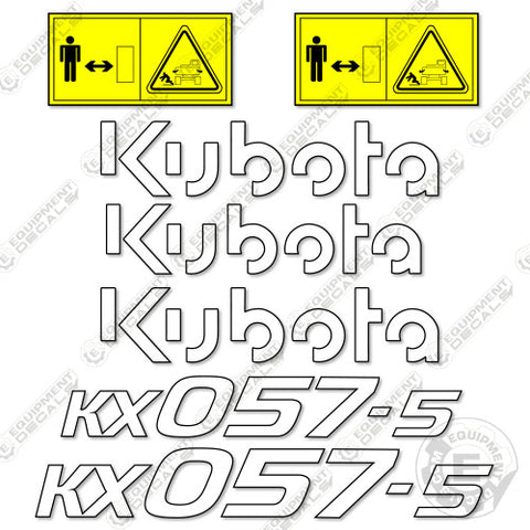 Fits Kubota KX057-5 Mini Excavator Decal Kit