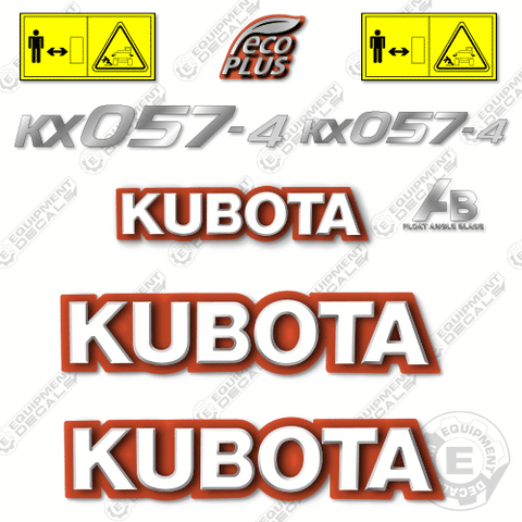 Fits Kubota KX057-4 Mini Excavator Decal Kit