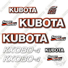 Fits Kubota KX080-4 Decal Kit Mini Excavator