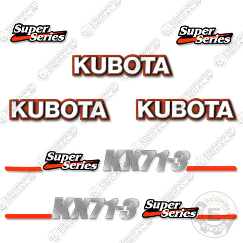 Fits Kubota KX71-3 Decal Kit Mini Excavator