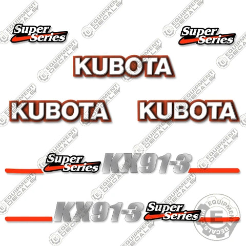 Fits Kubota KX91-3 Decal Kit Mini Excavator