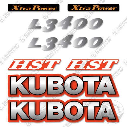 Fits Kubota L3400 Decal Kit Tractor