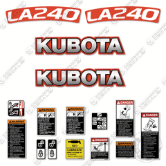 Fits Kubota LA240 Decal Kit Tractor Front End Loader Attachment