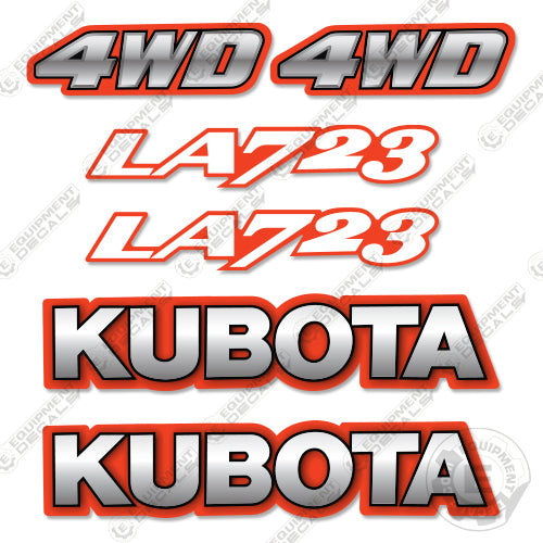 Fits Kubota LA723 Decal Kit Utility Tractor
