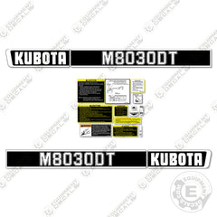 Fits Kubota M8030DT Decal Kit Tractor (With Warnings)