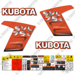 Fits Kubota SVL 75-2 Skid Steer Decal Kit