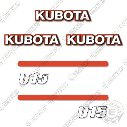 Fits Kubota U15 Decal Kit Mini Excavator