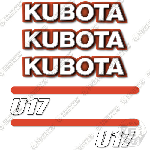 Fits Kubota U17 Decal Kit Mini Excavator