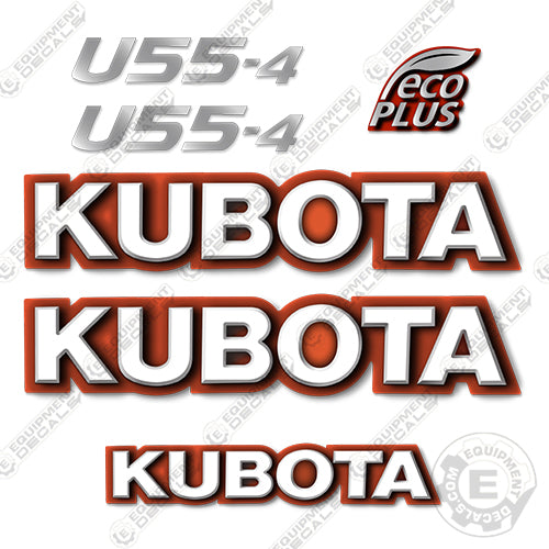 Fits Kubota U55-4 Decal Kit Mini Excavator