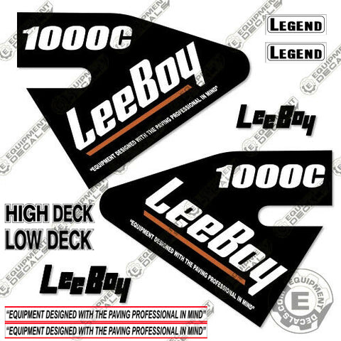 Fits LeeBoy 1000C Decal Kit Asphalt Paver