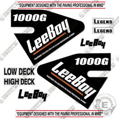 Fits LeeBoy 1000G Decal Kit Asphalt Paver