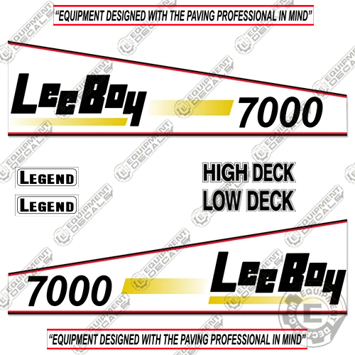 Fits LeeBoy 7000 Asphalt Paver Decal Kit