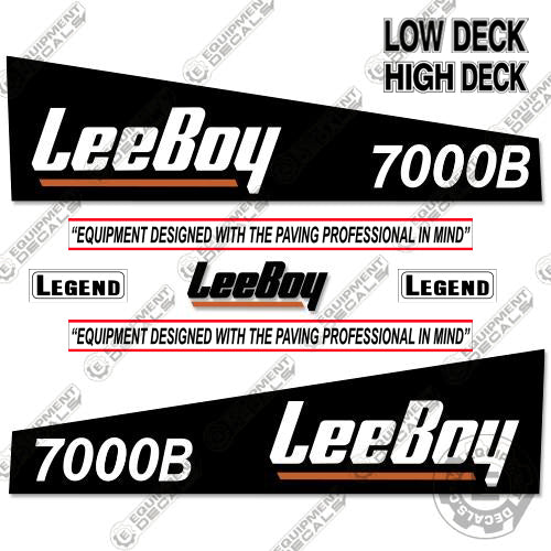 Fits LeeBoy 7000B Decal Kit Asphalt Paver (Black)