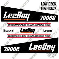 Fits LeeBoy 7000C Decal Kit Asphalt Paver (Black)