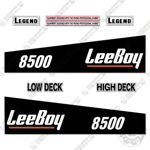 Fits LeeBoy 8500 Decal Kit Paver (Black)