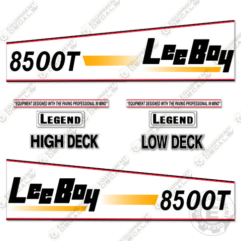 Fits LeeBoy 8500T Decal Kit Asphalt Paver