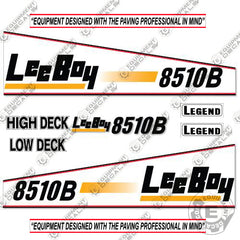 Fits LeeBoy 8510B Decal Kit Asphalt Paver (White Style)
