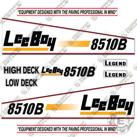 Fits LeeBoy 8510B Decal Kit Asphalt Paver (White Style)