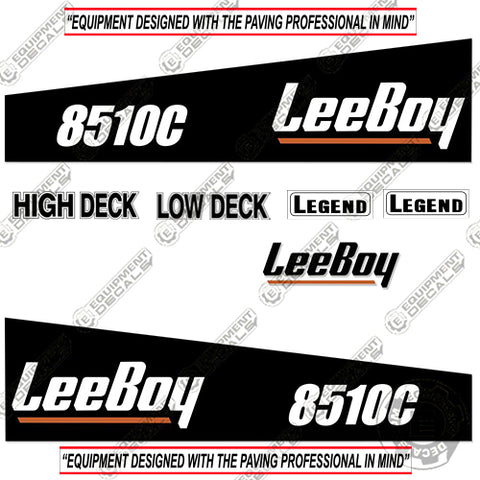 Fits LeeBoy 8510C Decal Kit Asphalt Paver (Black Version)