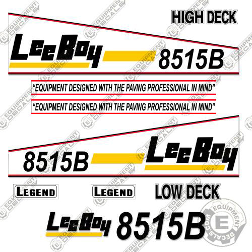 Fits LeeBoy 8515B Asphalt Paver Decal Kit