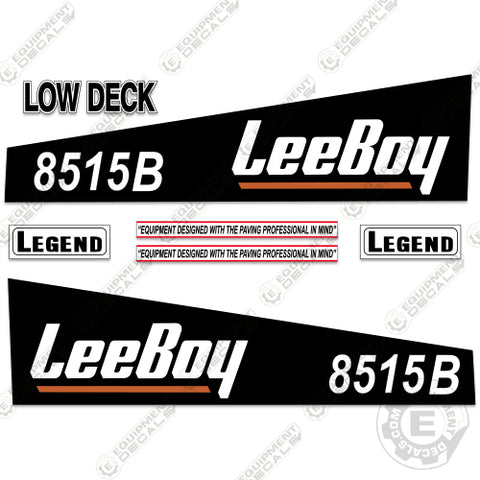 Fits LeeBoy 8515B Asphalt Paver Decals (Black Version)