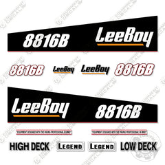 Fits LeeBoy 8816B Decal Kit Asphalt Paver (Black Style)