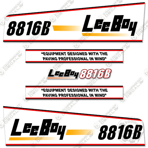 Fits LeeBoy 8816B Decal Kit Asphalt Paver (White Style)