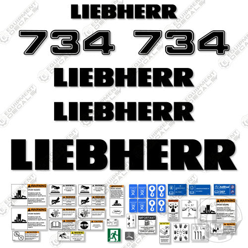 Fits Liebherr 734 Decal kit Dozer – Equipment Decals
