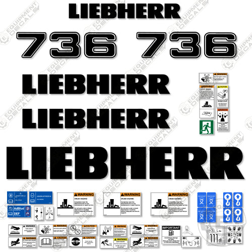 Fits Liebherr 736 Decal kit Dozer