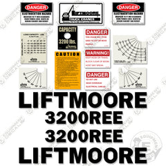 Fits Liftmoore 3200REE Decal Kit Crane Truck