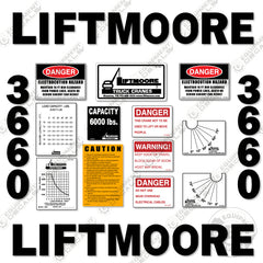 Fits Liftmoore 3660 Decal Kit Crane Truck